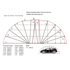 [09x20FT] Premium All-Weather Retractable Steel Frame Carport Canopy For Cars & SUVs (SAK41385)