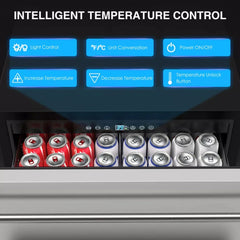 Premium Double Drawer Stainless Steel Built-In Wine Beverage Undercounter Refrigerator, 5.3 Cu.Ft. (SAK92576)