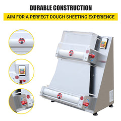Premium Electric Commercial Pizza Dough Roller Pastry Sheeter Press Machine, 16" (SAK83627)