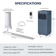 Premium Freestanding AC Unit With Remote Control, 10K BTU (SAK41642)