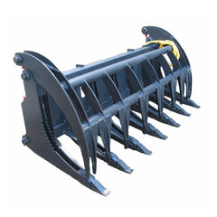 Premium Heavy Duty Root Rake Grapple Skid Steer Attachment With Teeth, 74" (93528174)