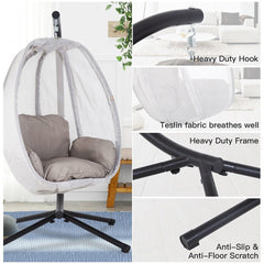 Premium Outdoor Hammock Egg Swing Chair With Stand, 70" (96542317)