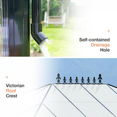 [10x14FT] Premium Outdoor Polycarbonate Greenhouse With Aluminum Frame And Double Swing Doors (93841752)