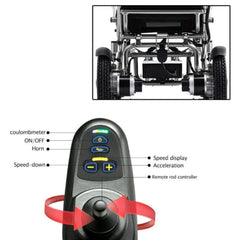Pride E-7001 24V/12AH Heavy-Duty Electric Foldable Wheelchair W/ Damping System, 500W (SAK95206)