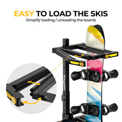 BougeRV Hitch Ski Snowboard Rack with Security Lock R0206-00025-BK