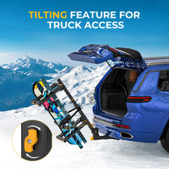 BougeRV Hitch Ski Snowboard Rack with Security Lock R0206-00025-BK