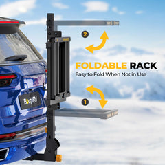 BougeRV Hitch Ski Snowboard Rack with Security Lock R0206-00025-BK