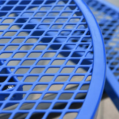 Large 46" Heavy Duty Round Outdoor Steel Picnic Table With Umbrella Hole (SAK96428)