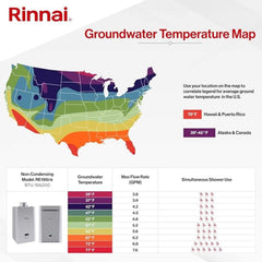 Rinnai 6.6 GPM 160K BTU Non-Condensing Liquid Propane Tankless Water Heater [351-RE160EP] (SAK47039)