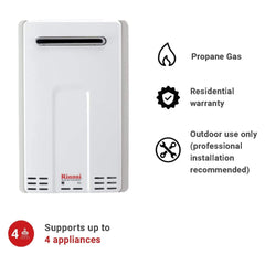 Rinnai HE 7.5 GPM Residential Outdoor Propane Non Condensing Tankless Water Heater [351-V75EP] (SAK28107)