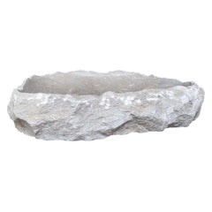 Seagrass Fossil Limestone Rustic Natural Stone Vessel Sink (W)16" (L)20" (H)5"