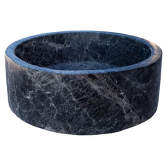 Natural Stone Sirius Black Marble Vessel Sink Polished (D)16.5" (H)6"