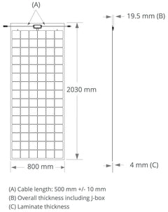 Full Battery Sunpower Maxeon Air 330W Flexible Solar Panel spr-e-flex-330