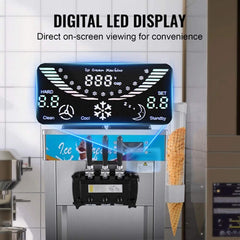 Stainless Steel Commercial 3-Flavor Soft Serve Ice Cream Machine Maker, 21-31 L/H (SAK65291)