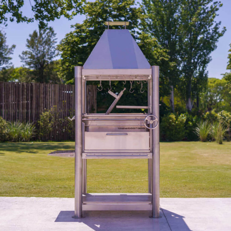 Tagwood BBQ (THE BEAST) Argentine Santa Maria Stainless Steel Wood Fire & Charcoal Gaucho Grill, 61
