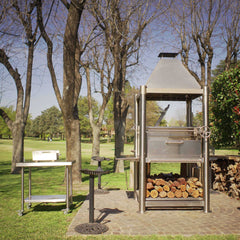 Tagwood BBQ (THE BEAST) Argentine Santa Maria Stainless Steel Wood Fire & Charcoal Gaucho Grill, 61" [BBQ02SS] (SAK38192)
