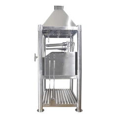 Tagwood BBQ (THE BEAST) Argentine Santa Maria Stainless Steel Wood Fire & Charcoal Gaucho Grill, 61" [BBQ02SS] (SAK38192)