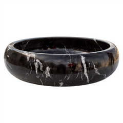 Natural Stone Toros Black Marble Vessel Sink Bowl Polished (D)16" (H)5"