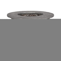 32" Transitional Outdoor Concrete Round Propane Fire Pit Table, Gray (SAK48268)