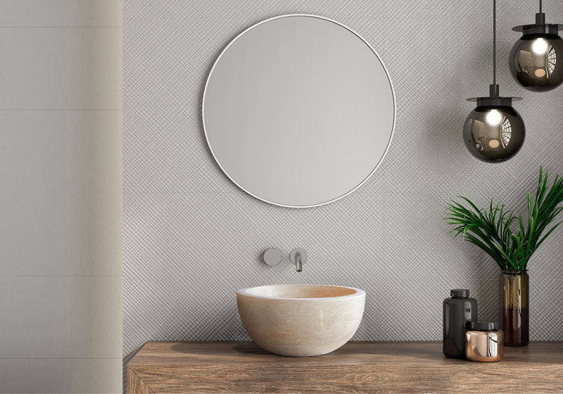 Troia Light Travertine Natural Stone Round Above Vanity Bathroom Sink (D)12.5